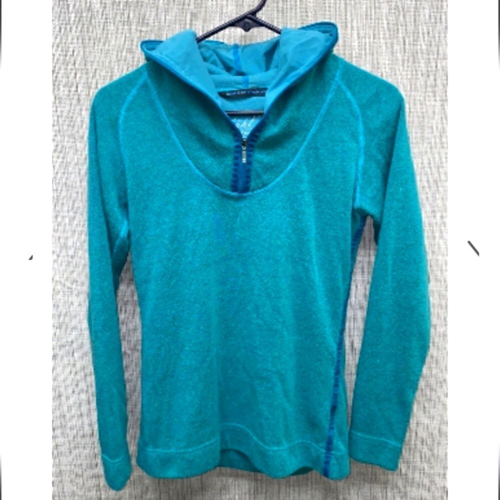 KUHL Kashmira Teal Hoodie Sweatshirt Quarter Zip